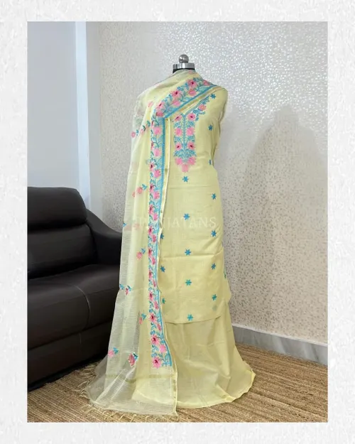 Elegant Kota Doria Embroidery Suit Set 